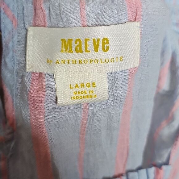 Maeve Large Tiered Striped Sleeveless Tank Top Blue Pink - Picture 5 of 7